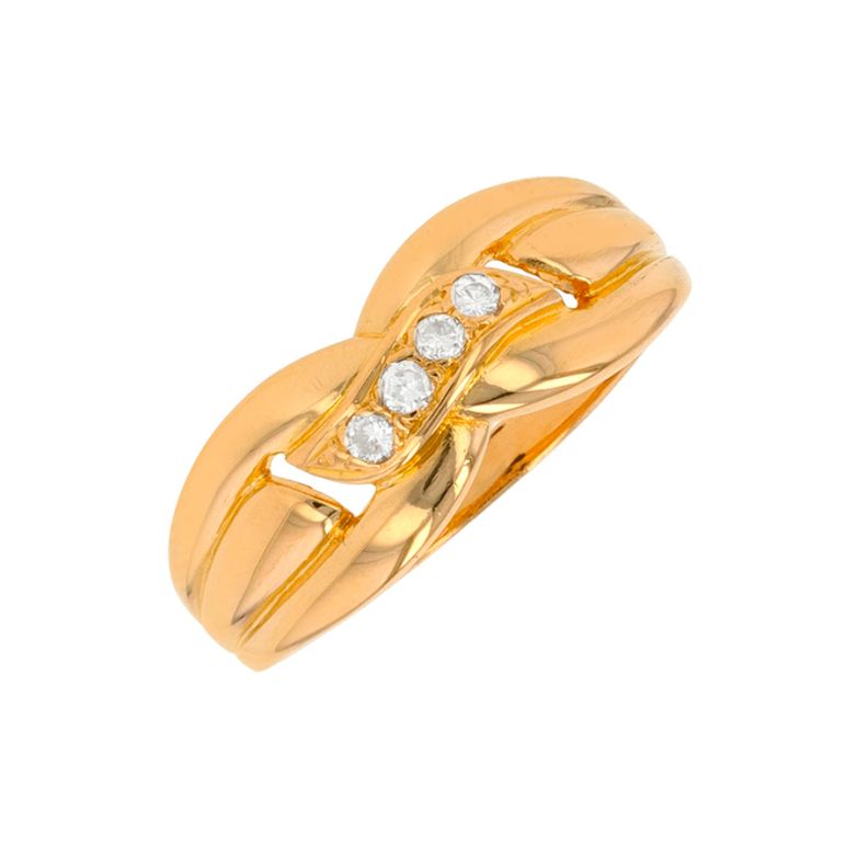 Bague diamants 0.12 carat or jaune 3.44g Comme neuf -  reconditionné disponible sur Gemme Les Bijoux